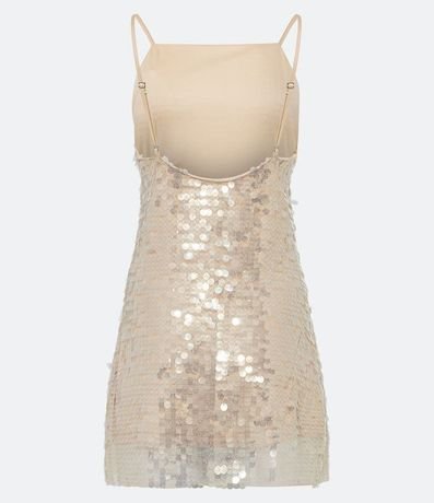 Vestido corto en Lentejuela Metalizado y Breteles Finos 7