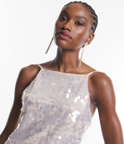 Vestido corto en Lentejuela Metalizado y Breteles Finos 4