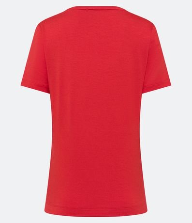 Blusa en Viscosa con Escote V y Manga Corta sin Estampa 2