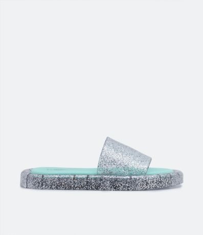 Chinelo Slide Infantil Translucido con Purpurina y Led - Talle 22/23 al 28/29