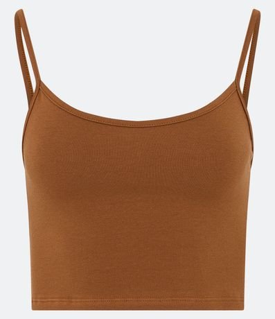 Blusa Musculosa Cropped en Algodón con Breteles Finos 5
