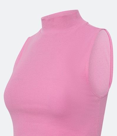 Blusa Cropped Básica sin Manga en Algodón con Cuello Alto 6
