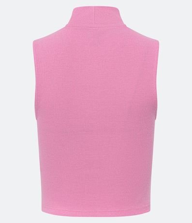 Blusa Cropped Básica sin Manga en Algodón con Cuello Alto 7