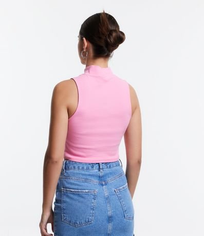 Blusa Cropped Básica sin Manga en Algodón con Cuello Alto 3