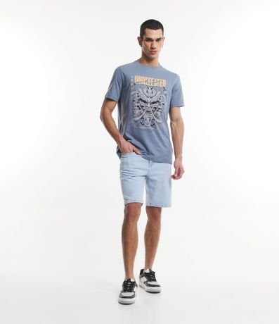 Bermuda Skinny Jeans Delavé Texturizada y con Bolsillos 1