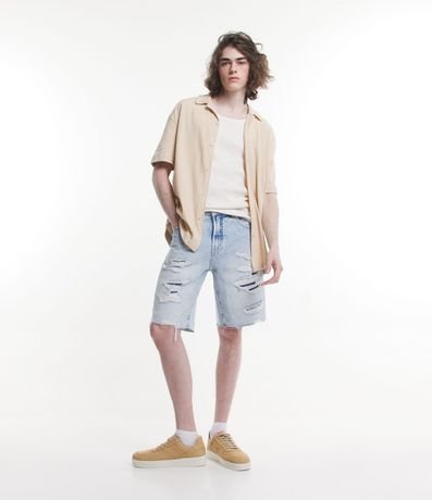 Bermuda Loose Jeans Mega Destroyed 1