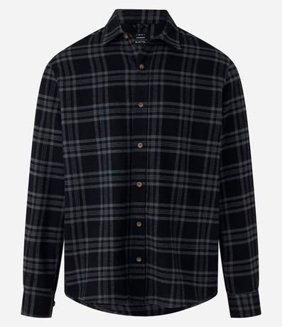 Camisa Relaxed en Franela con Estampado de Cuadros 6