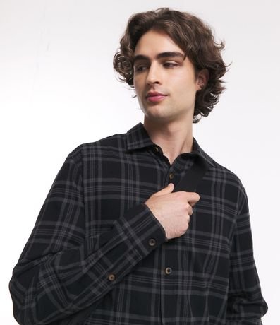 Camisa Relaxed en Franela con Estampado de Cuadros 4