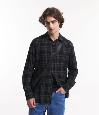 Camisa Relaxed en Franela con Estampado de Cuadros 5