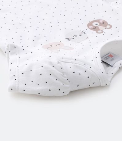 Body Infantil Poá com Estampa Amigos Bichinhos - Tam 0 a 18 meses 4