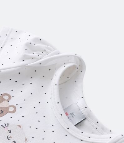 Body Infantil Poá com Estampa Amigos Bichinhos - Tam 0 a 18 meses 5