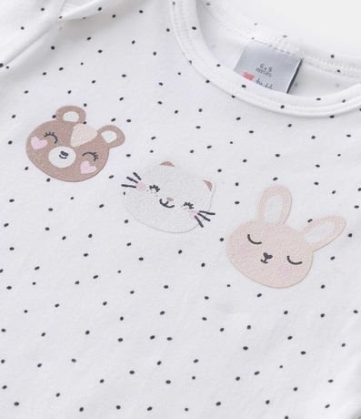 Body Infantil Poá com Estampa Amigos Bichinhos - Tam 0 a 18 meses 6