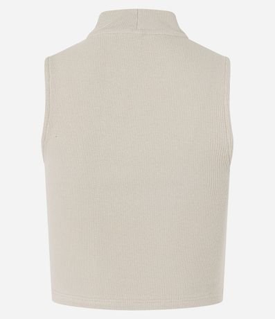 Blusa Cropped Básica sin Manga en Algodón con Cuello Alto 7