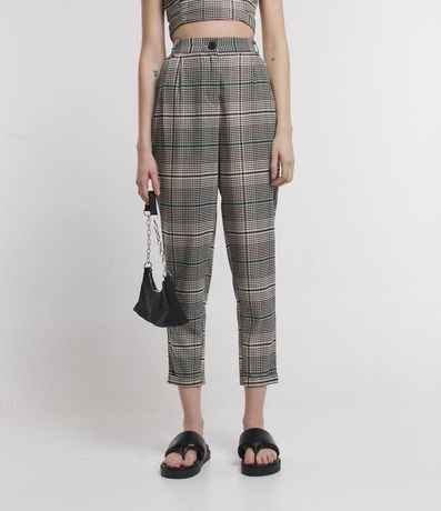 Pantalón Carrot en Sastrería de Cuadros con Bolsillos 2