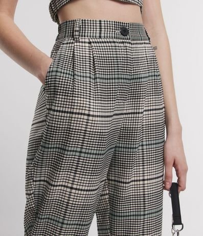 Pantalón Carrot en Sastrería de Cuadros con Bolsillos 4