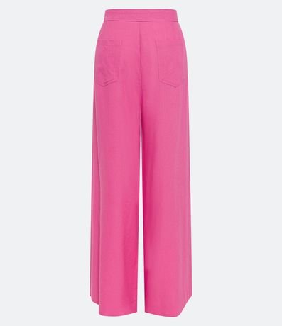 Pantalón Pantalona en Lino con Bolsillos y Botón en la Cintura 6