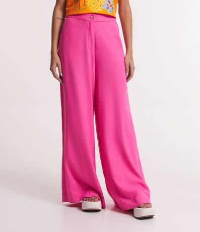 Pantalón Pantalona en Lino con Bolsillos y Botón en la Cintura 2