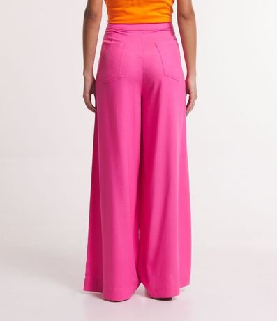 Pantalón Pantalona en Lino con Bolsillos y Botón en la Cintura 3