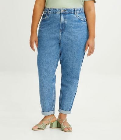 Pantalón Mom Jeans con Lavado Marmól Curve & Plus Size 2