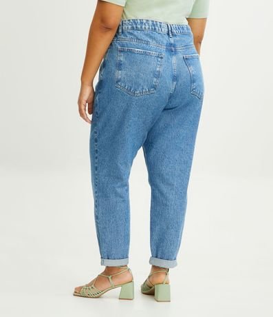 Pantalón Mom Jeans con Lavado Marmól Curve & Plus Size 3