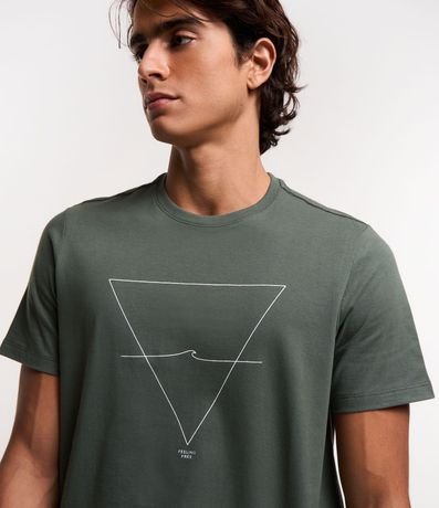 Remera Regular en Algodón con Estampa Geométrico Minimalista 4