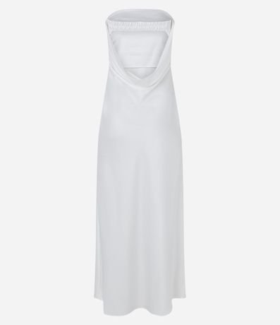 Vestido Midi en Satén con Escote Drapeado en la Espalda 10