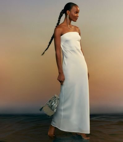 Vestido Midi en Satén con Escote Drapeado en la Espalda 2