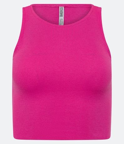 Blusa Cropped sin Mangas en Algodón Acanalado 5