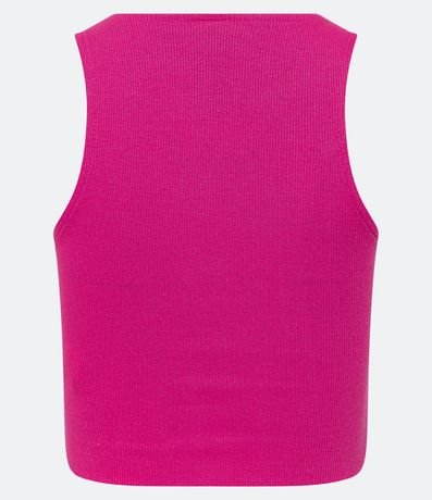 Blusa Cropped sin Mangas en Algodón Acanalado 7