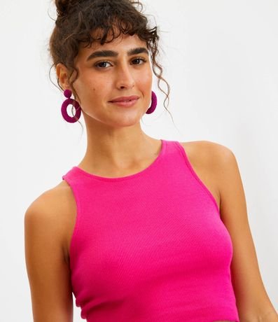 Blusa Cropped sin Mangas en Algodón Acanalado 4
