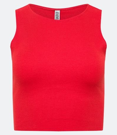 Blusa Cropped sin Mangas en Algodón Acanalado 6