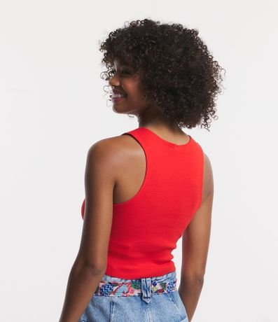 Blusa Cropped sin Mangas en Algodón Acanalado 4