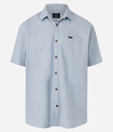 Camisa Relaxed en Cáñamo Texturizado y Bolsillo Frontal 1
