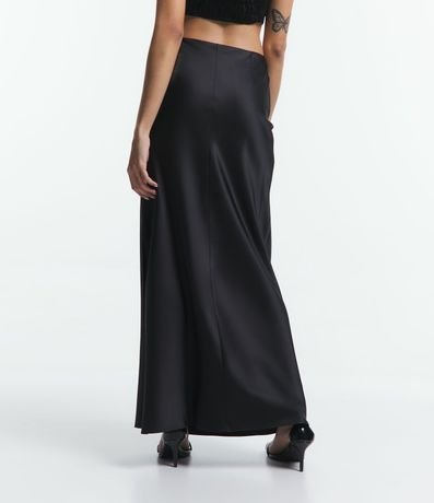 Pollera New Midi Evasé en Satín con Abertura en la Espalda 3