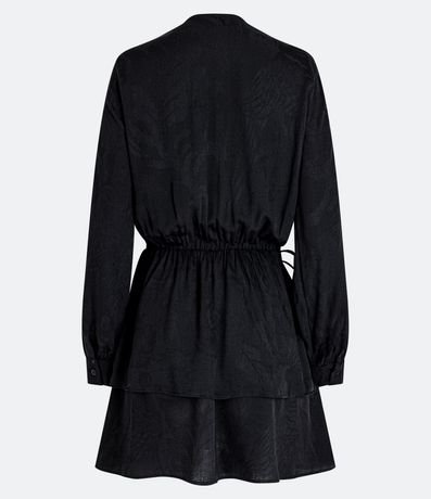 Vestido Manga Larga en Viscosa Jaquard con Capas Superpuestas 7