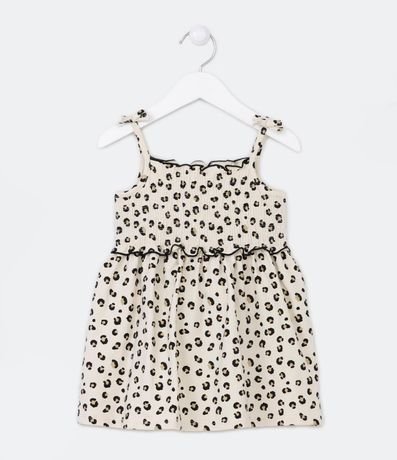 Vestido Infantil con Tirantes de Moña y Estampado Animal Print - Talle 1 a 5 años 1
