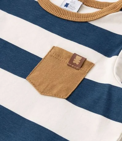Conjunto Infantil con Estampa Rayada y Bolsillo Contrastante - Talle 0 a 18 meses 3