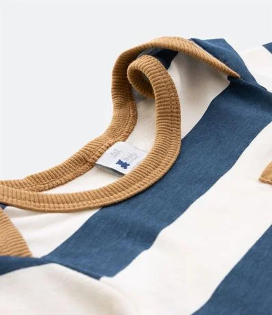 Conjunto Infantil con Estampa Rayada y Bolsillo Contrastante - Talle 0 a 18 meses 5