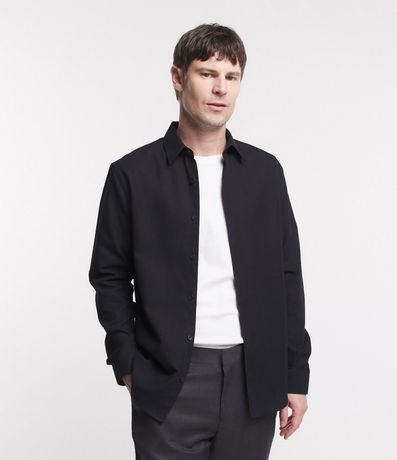Camisa Regular en Algodón Texturizada