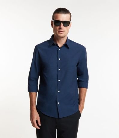 Camisa Regular Básica en Algodón con Manga Larga