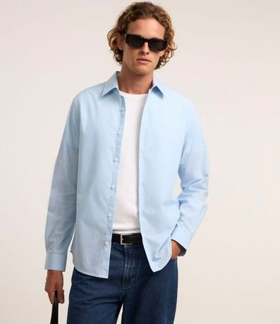 Camisa Regular Básica en Algodón con Manga Larga