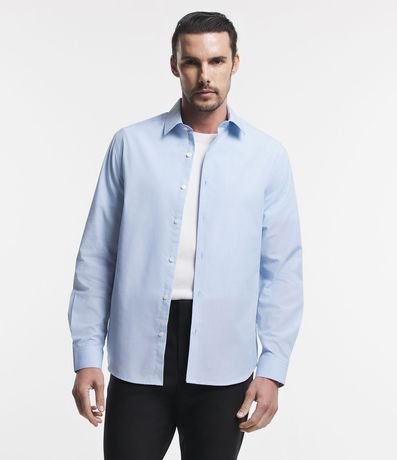 Camisa Regular Básica en Algodón con Manga Larga