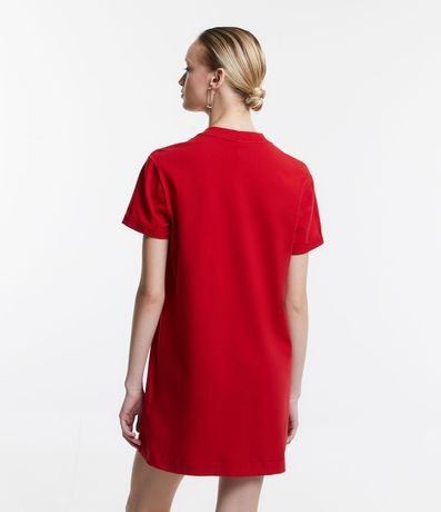 Vestido Corto Básico en Algodón con Pequeño Bolsillo Frontal 3