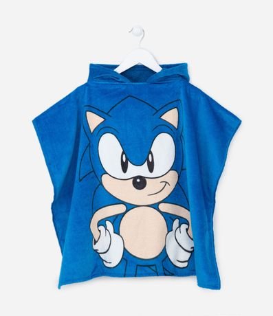 Toalla Capa con Capucha y Estampa Sonic - Talle U