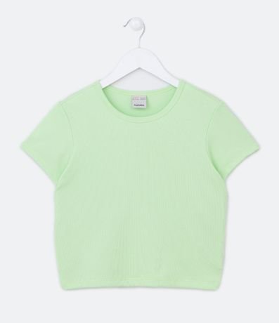 Blusa Cropped Infantil en Rib con Manga Corta- Talle 5 a 14 años 1