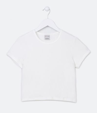 Blusa Cropped Infantil en Rib con Manga Corta- Talle 5 a 14 años 1