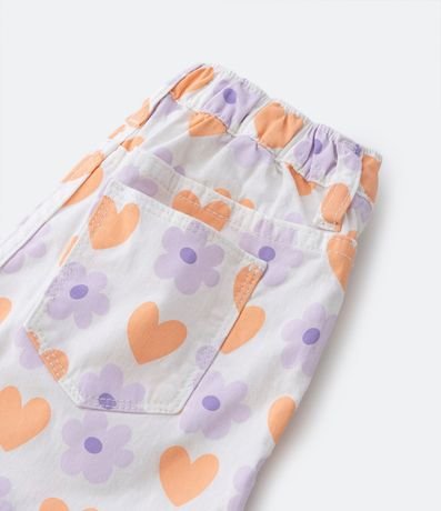 Short Infantil Jeans con Estampado de Corazones y Margaritas - Talle 1 a 5 años 3