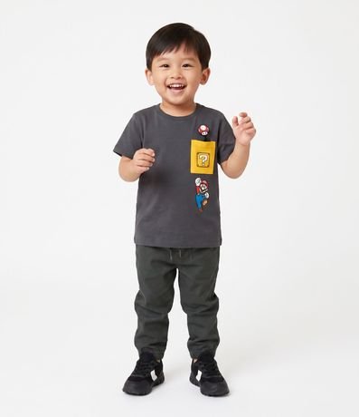 Remera Manga Corta Infantil con Estampa Mario Bros - Talle 3 a 10 años