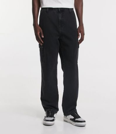 Pantalón Baggy Jeans con Bolsillos Cargo Laterales 2