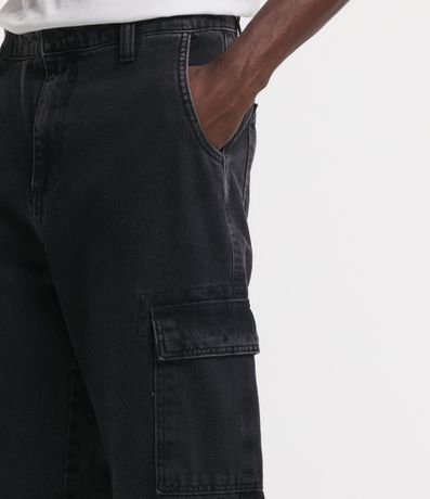 Pantalón Baggy Jeans con Bolsillos Cargo Laterales 4